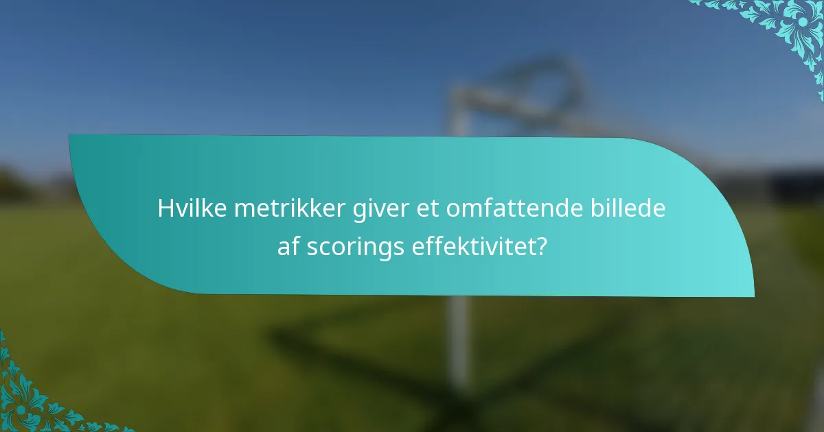 Hvilke metrikker giver et omfattende billede af scorings effektivitet?