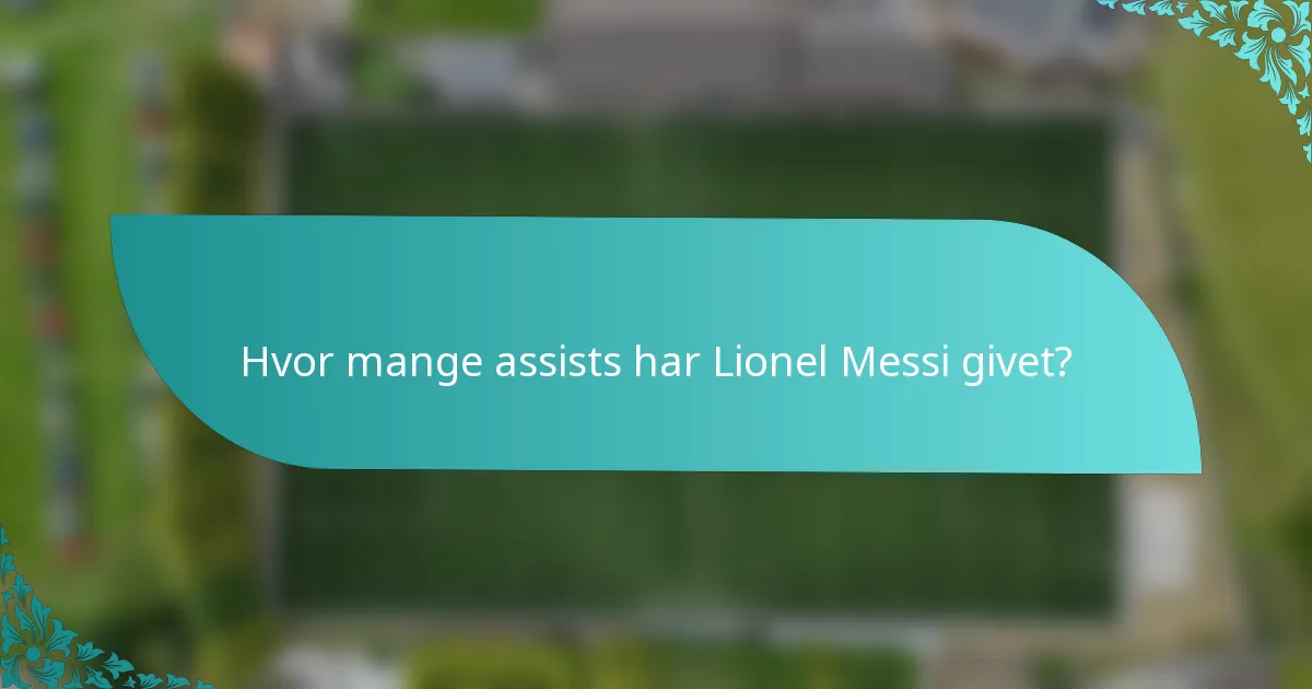 Hvor mange assists har Lionel Messi givet?