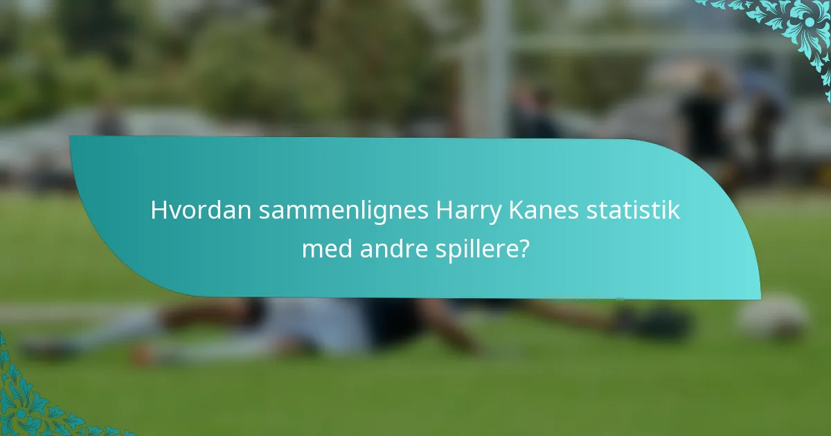 Hvordan sammenlignes Harry Kanes statistik med andre spillere?